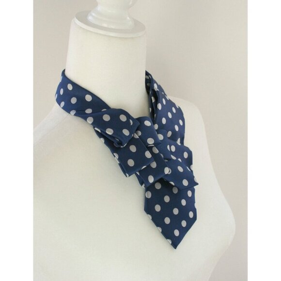 Ogsplosh Ascot Scarf Blue Polka Dots Unisex - Picture 5 of 7